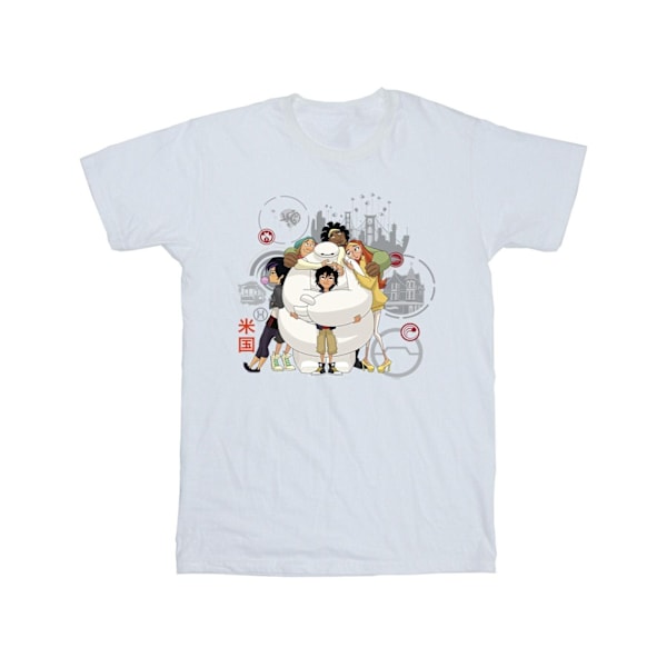 Disney Boys Big Hero 6 Baymax Group Hug T-shirt 12-13 år Vit White 12-13 Years