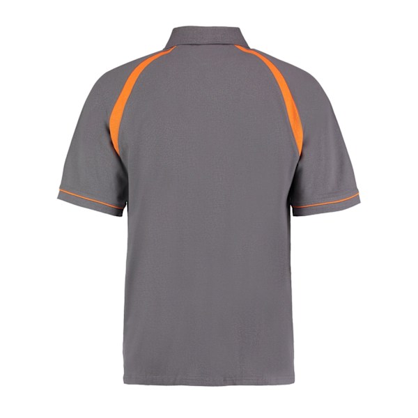 Kustom Kit Herr Oak Hill Poloskjorta XL Charcoal/Orange Charcoal/Orange XL