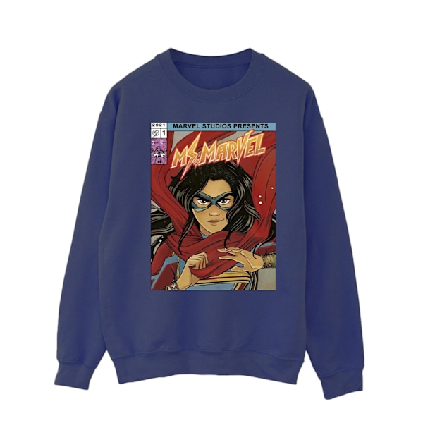 Marvel Ms Marvel Comic Poster Sweatshirt L Marinblå Navy Blue L