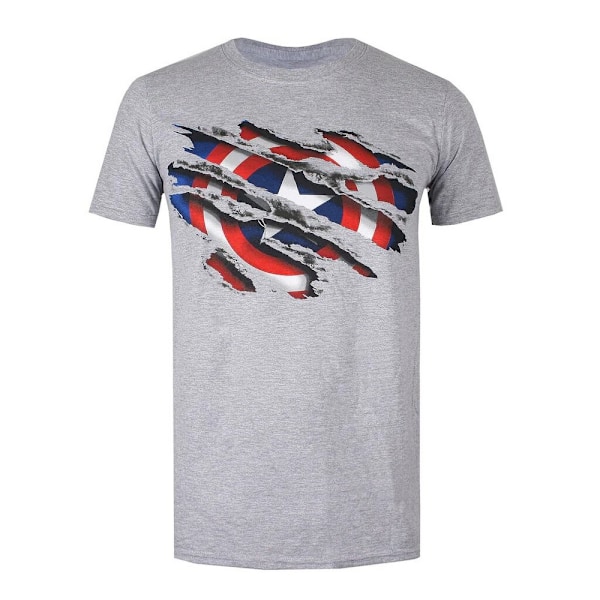 Captain America Herr T-shirt S Sports Grey/Blue/White Sports Grey/Blue/White S