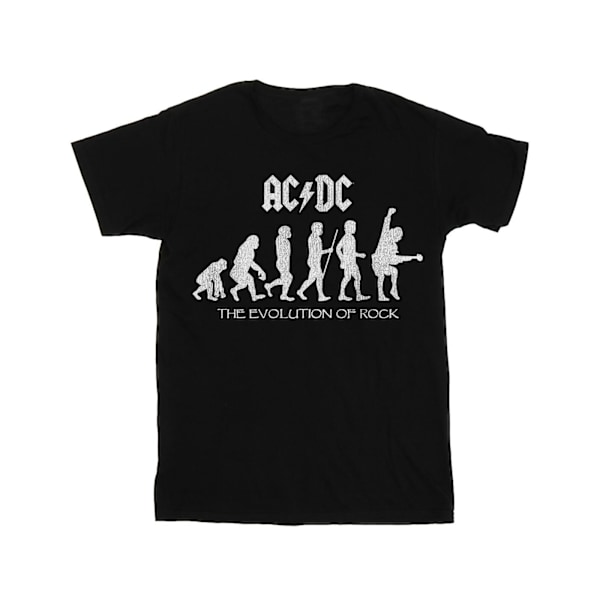 ACDC Girls Evolution Of Rock Bomull T-shirt 3-4 år Svart Black 3-4 Years
