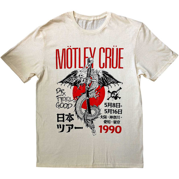 Motley Crue Unisex Vuxen Dr Feelgood Japansk Turné ´90 Bomulls-T Natural M