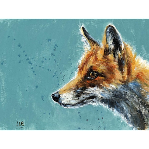 Louise Brown Curiosity Canvas Print 50cm x 40cm Smutsigt Blå/Brunt Dirty Blue/Brown 50cm x 40cm