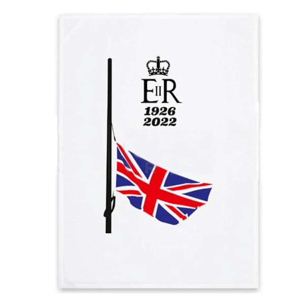 Queen Elizabeth II Halvmast Tea Towel En Storlek Vit White One Size