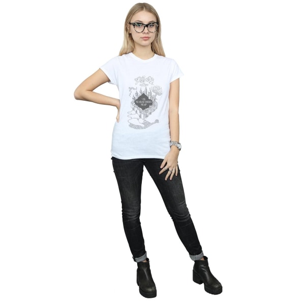 Harry Potter Dam/Kvinnor The Marauder´s Map Bomull T-shirt L White L