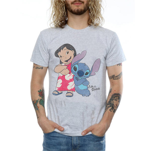 Lilo & Stitch Klassisk bomull T-shirt XXL Sports Grey för män Sports Grey XXL