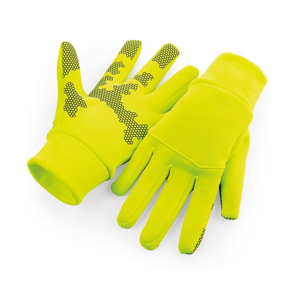 Beechfield Unisex Adult Sports Tech Softshell-handskar L-XL Fluor Fluorescent Yellow L-XL