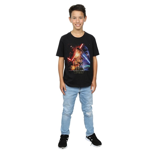 Star Wars Boys Force Awakens Poster T-Shirt 12-13 år Svart Black 12-13 Years