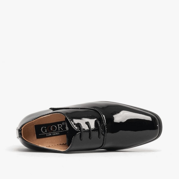 Goor Boys Lackläder Snörskor Oxford Tie Klänningsskor 13 UK J Black Patent 13 UK Junior