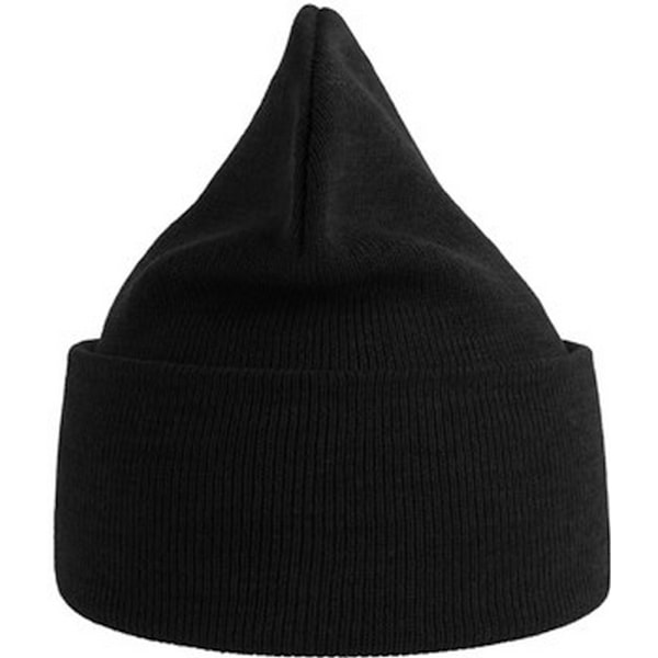 Atlantis Unisex Vuxen Ren Beanie i 100 % Återvunnet Material, One Size, Svart Black One Size