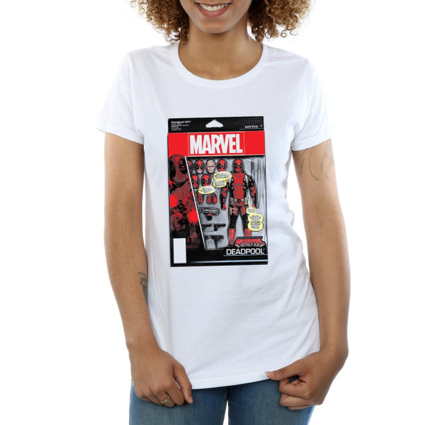 Marvel Womens/Ladies Deadpool Action Figure bomull T-shirt XL W White XL