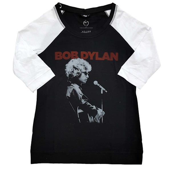 Bob Dylan Dam/Kvinnor Sound Check Bomull Raglan T-shirt L Bla Black/White L