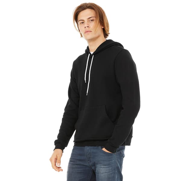 Bella + Canvas Unisex Pullover Polycotton Fleece Hooded Sweatsh Black XL