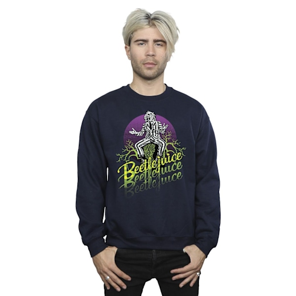 Beetlejuice Herr Lila Cirkel Sweatshirt 3XL Marinblå Navy Blue 3XL