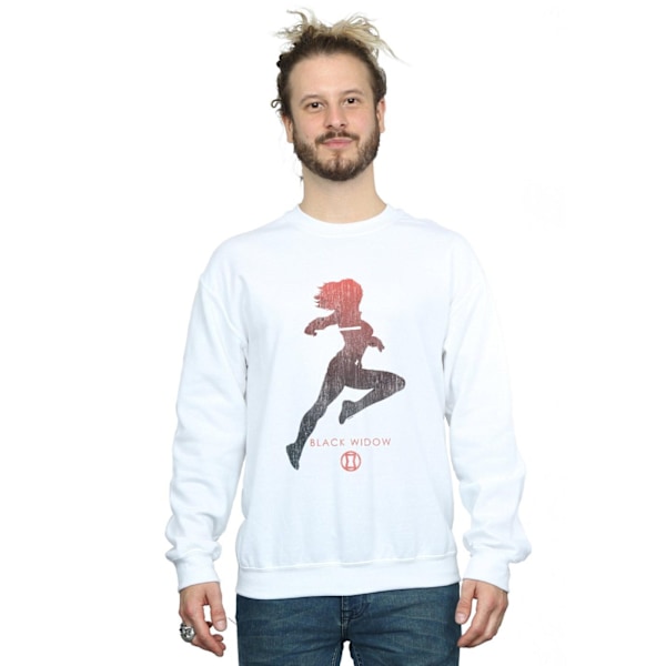 Marvel Mens Black Widow Silhouette Sweatshirt 4XL Vit White 4XL