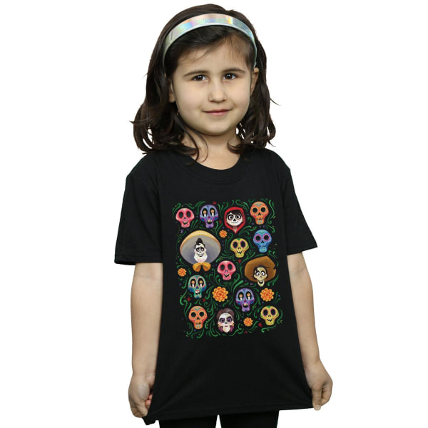 Disney Girls Coco Heads Pattern Bomull T-shirt 12-13 år Svart Black 12-13 Years