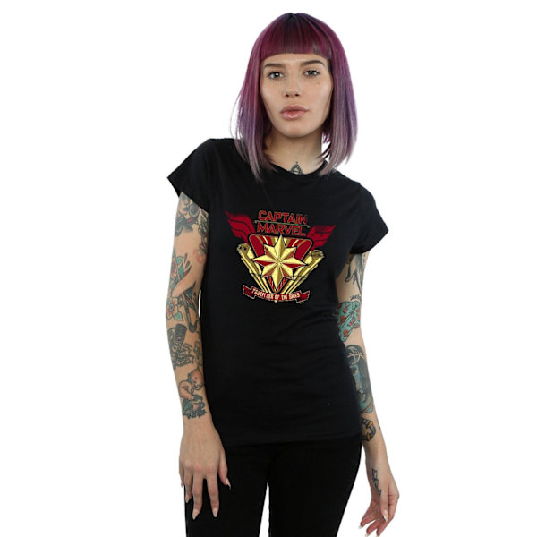 Marvel Womens/Ladies Captain Marvel Protector Of The Skies Cott Black L