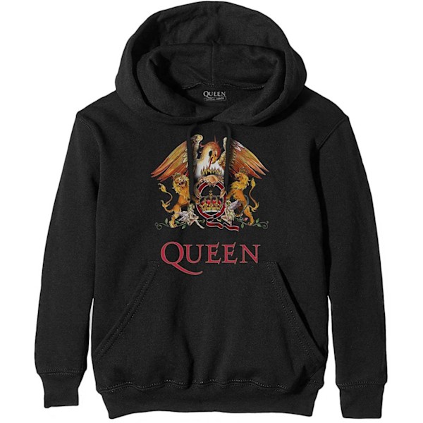 Queen Unisex Vuxen Classic Crest Hoodie L Svart Black L