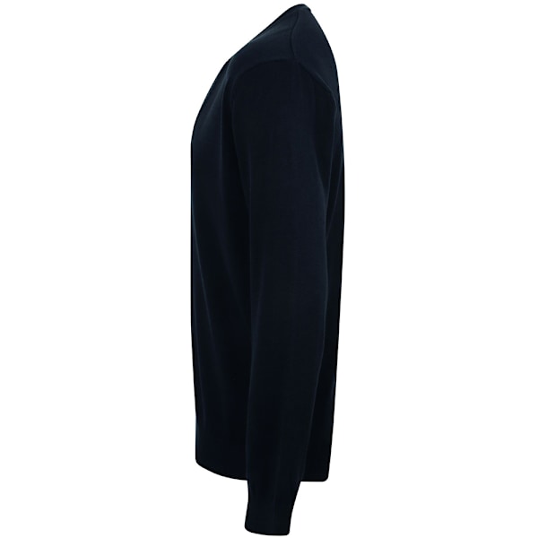 Henbury Herr V-ringad knapp fin stickad kofta 4XL Marinblå Navy 4XL