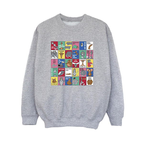 Tom And Jerry Boys Grid Squares Sweatshirt 12-13 År Sport Grå Sports Grey 12-13 Years