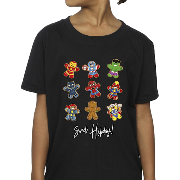 Marvel Girls Gingerbread Avengers Bomull T-shirt 7-8 år Svart Black 7-8 Years