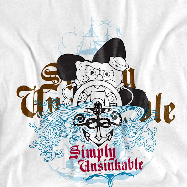 SvampBob Fyrkant Unisex Vuxen Simply Unsinkable T-Shirt S White S