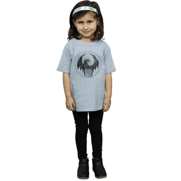 Fantastic Beasts Girls Distressed Magical Congress Cotton T-Shi Sports Grey 5-6 Years