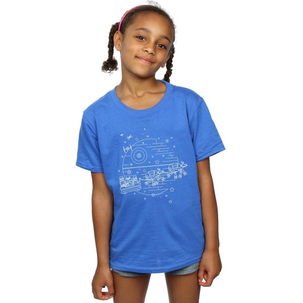 Star Wars Girls Death Star Sleigh T-shirt i bomull 7-8 år Roya Royal Blue 7-8 Years