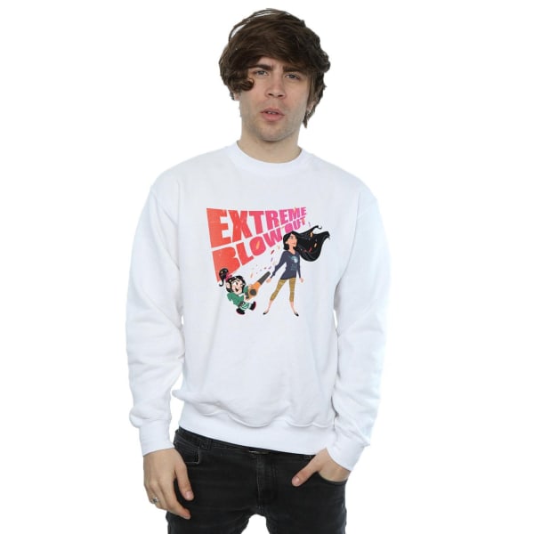 Disney Mens Wreck It Ralph Pocahontas And Vanellope Sweatshirt White 4XL