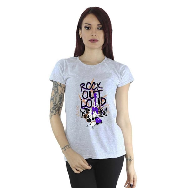 Disney Womens/Ladies Mickey Mouse Rock Out Loud Bomull T-shirt Sports Grey XXL