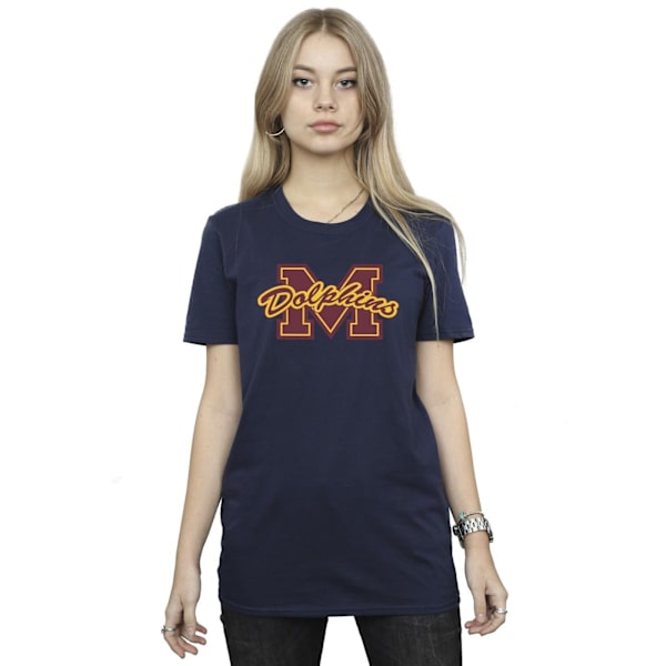 Netflix Dam/Kvinnor Sex Education M Delfiner Bomull Boyfriend Navy Blue XL