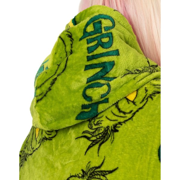 The Grinch Unisex Adult Oversized Hoodie Filt One Size Grön Green One Size