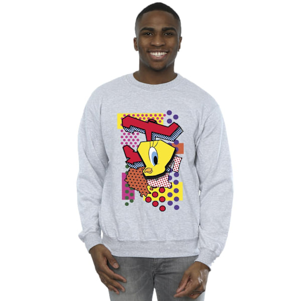 Looney Tunes Tweety Pop Art Sweatshirt L Sports Grey för män Sports Grey L