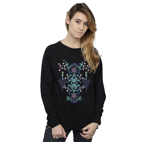 Disney Dam/Kvinnor Mary Poppins Blommig Collage Sweatshirt S B Black S