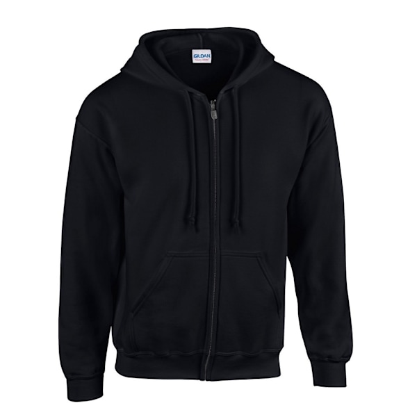 Gildan Herr Heavy Blend Full Zip Hoodie 5XL Svart Black 5XL