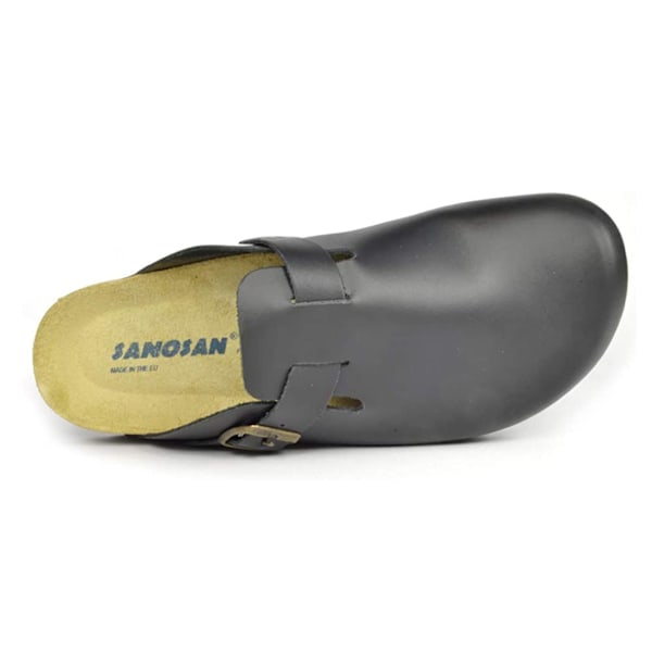 Sanosan Mens Berlin Nappa Lädersandaler 11 UK Svart Black 11 UK