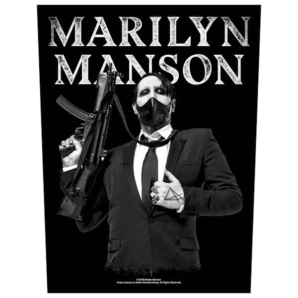 Marilyn Manson Machine Gun Patch One Size Svart/Vit Black/White One Size