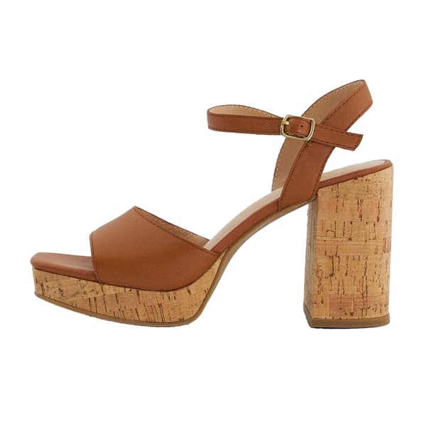 Dune London Dam Jacuzzi Läder Platåblock Sandal Tan 7 UK