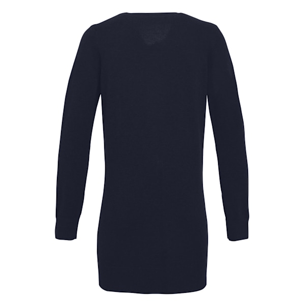 Premier Dam/Damer Lång V-ringad Stickad Cardigan 8 Marinblå Navy 8