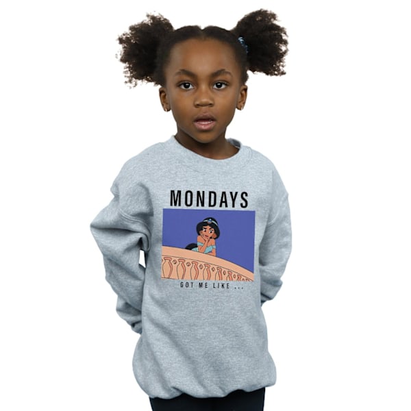 Disney Princess Girls Jasmine Mondays Got Me Like Sweatshirt 12 Sports Grey 12-13 Years