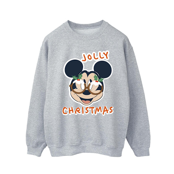 Disney Herr Mickey Mouse Jolly Christmas Glasögon Sweatshirt XXL Sports Grey XXL