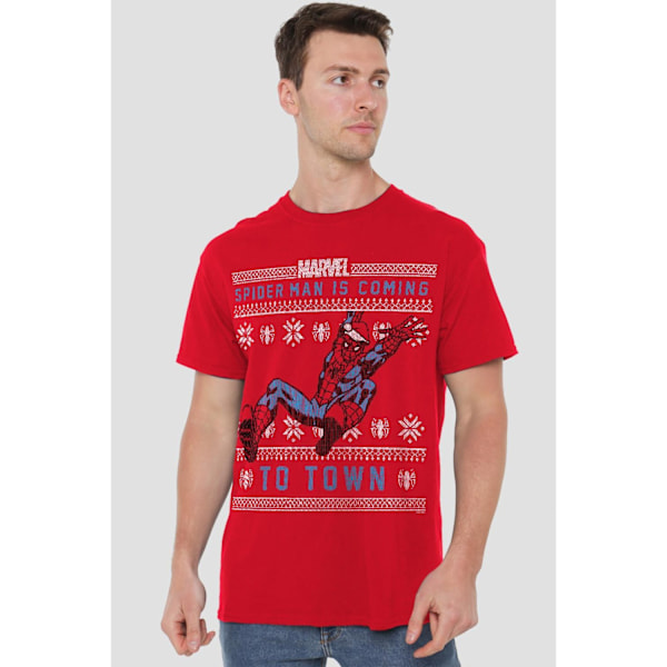 Spider-Man Jultröja T-shirt Herr L Röd Red L