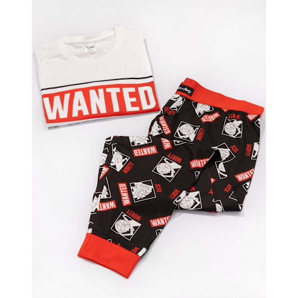 Rick And Morty Herrarnas Wanted Poster Pyjamas Set L Svart/Vit/Röd Black/White/Red L