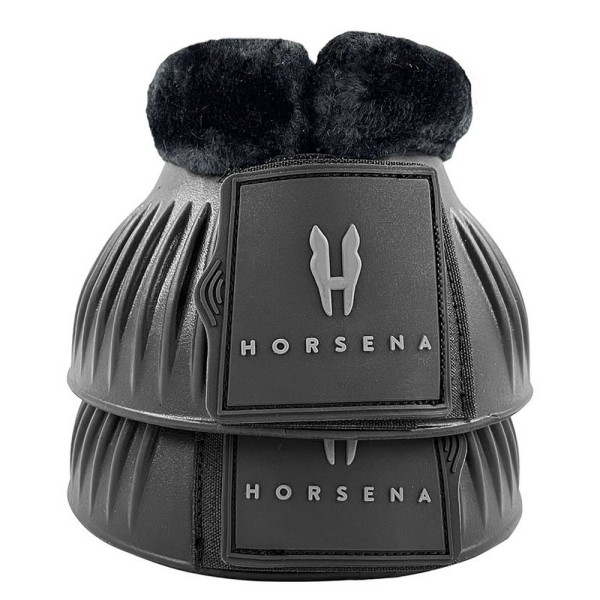 Horsena Pro-Light Faux Fur Horse Bell Boots XL Svart Black XL