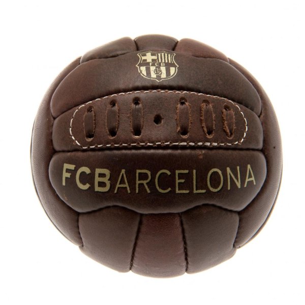FC Barcelona Officiell Retro Heritage Miniboll Storlek 1 Brun Brown Size 1