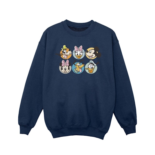 Disney Girls Mickey Mouse Och Vänner Ansikten Sweatshirt 9-11 År Navy Blue 9-11 Years