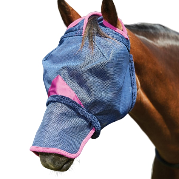Weatherbeeta Comfitec Deluxe Mesh Durable Horse Fly Mask With N Navy/Purple Cob
