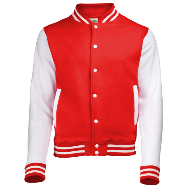 Awdis Unisex Varsity Jacka XS Fire Röd / Vit Fire Red / White XS