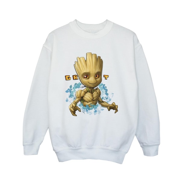 Guardians Of The Galaxy Boys Groot Flowers Sweatshirt 3-4 år White 3-4 Years
