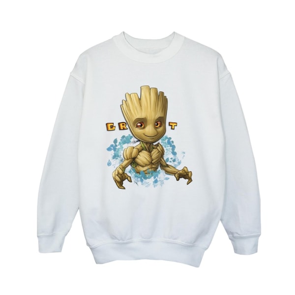 Guardians Of The Galaxy Boys Groot Flowers Sweatshirt 9-11 år White 9-11 Years